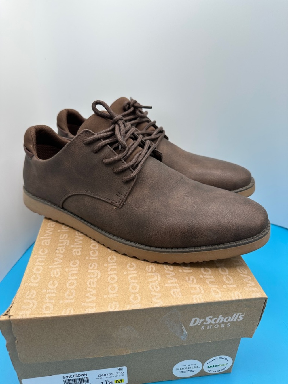 Dr. Scholl's Sync- Men's size 11.5 Dark Brown Lace up. Like New in box